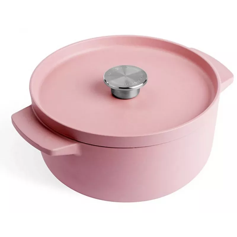KitchenAid Bräter aus Gusseisen mit Deckel 22 cm, Pink