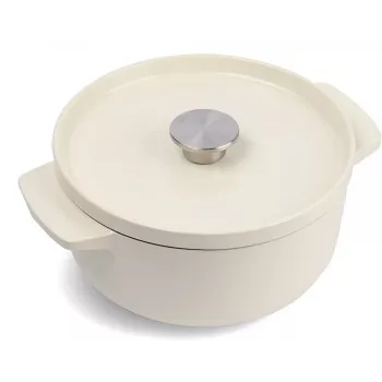 KitchenAid Gusseisen-Bräter mit Deckel 22 cm, Mandelcreme