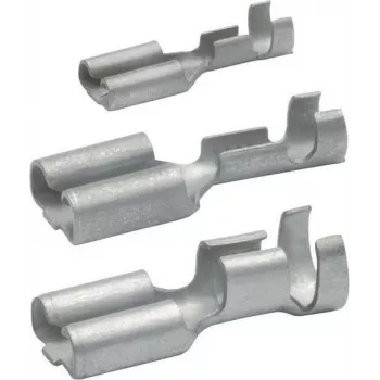 Klauke 18201A Unisolierte Flachsteckhülse 0,5-1,0 mm², 6,3 mm Stecker, Crimp, E-Cu verzinnt, DIN 46247, 100er Pack