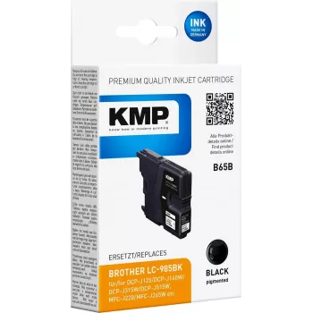 KMP B65B Wiederaufbereitete Schwarze Tintenpatrone für Brother LC985BK (6,2 ml) 1523,4001