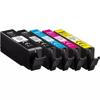 KMP Kompatibler Tintenpatronen-Set für Canon PGI-570XL PGBK, CLI-571XL BK/C/M/Y, 5er-Pack, Hohe Ergiebigkeit, Wiederaufbereitet