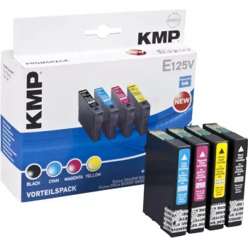 KMP E125V Kompatible Tintenpatronen 3er-Pack – Cyan, Magenta, Gelb für Epson Stylus SX230, SX235, SX430, SX438, WorkForce WF-3520, WF-3530, WF-3540, WF-7015, WF-7515, WF-7525 1617,4050
