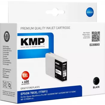 KMP E220BXX - 80 ml - High Yield - Schwarz - Kompatibel - Tintenpatrone (Alternative zu Epson T7891) für Epson WorkForce Pro WF-5110DW, WF-5190DW, WF-5620DWF, WF-5690DWF