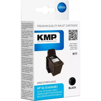 KMP H11 Kompatible Tintenpatrone Schwarz 19 ml für HP 56 C6656AE