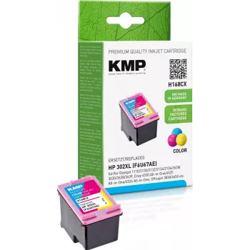 KMP H168CX Kompatible Tintenpatrone 3-Farben (Cyan, Magenta, Gelb) 12 ml - Ersatz für HP 302XL F6U67AE