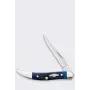 Knife Case Rogers Mini Trapper SS Blue Bone Taschenmesser mit 2 Klingen, Edelstahl, geriffelter blauer Knochengriff, Slipjoint, 89 mm geschlossen