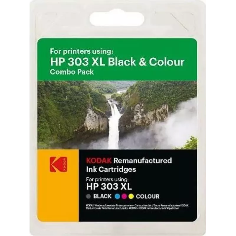 KODAK HP 303XL Doppelpack Tintenpatrone (Schwarz + Dreifarbig) für HP ENVY Photo & Tango Serie 185H030317