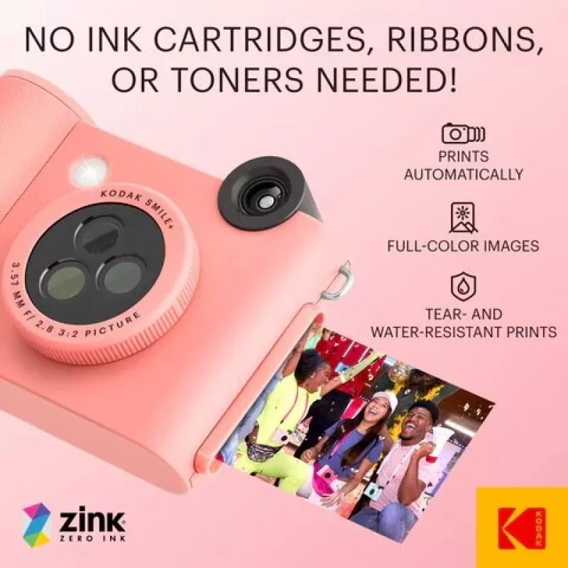 Kodak SMILE+ Instant Print Camera, 2x3 Zoll, Pink (SPEC)