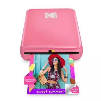 KODAK STEP Instant Mobile Photo Printer - ZINK 2x3 inch - 1 ppm - Bluetooth - Pink
