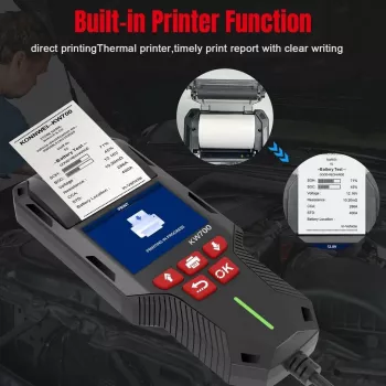 KONNWEI 6V/12V/24V Batterietester mit integriertem Drucker