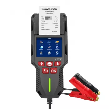KONNWEI KW700 6V 12V Auto-Batterietester mit Anlass- und Ladesystemtest, CCA 100-2000, Multi-Standard, hintergrundbeleuchtetes LCD