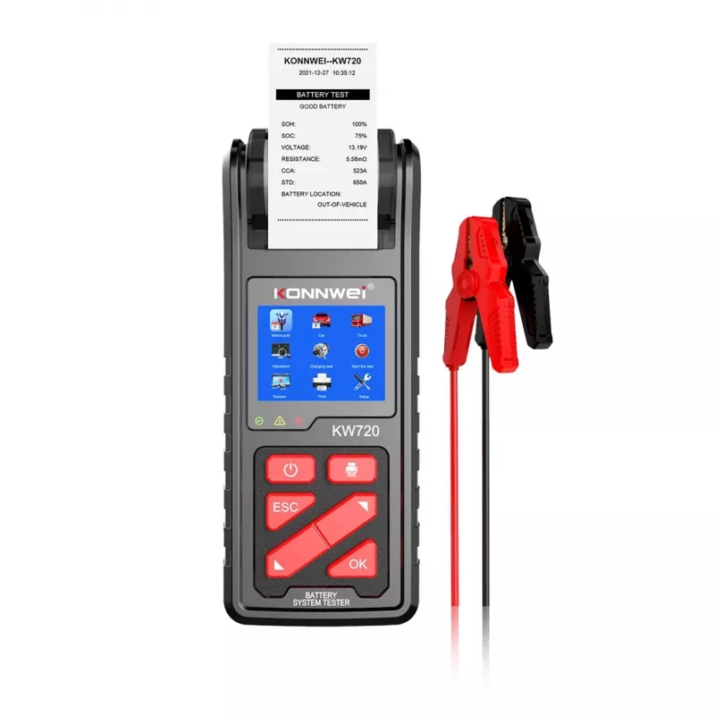 KONNWEI KW720 Batterietester mit Drucker