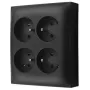 KONTAK-SIMON Aquaclick Aufputz-Steckdose 4x Typ E IP20 Schwarz ACGZN4/49