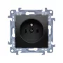 KONTAK-SIMON Simon 10 Einzelsteckdose mit Erdung, Quick-Connect, 16A 250V, Mattschwarz