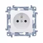 KONTAK-SIMON Simon 10 weiße Einzelsteckdose mit Erdung und Kindersicherung, Quick-Connect, 16A 250V
