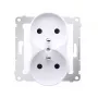 KONTAK-SIMON Simon 54 Doppelsteckdose Weiß 16A 250V mit Shutters Schraubklemmen