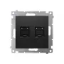 KONTAK-SIMON Simon 54 Premium Cat.6 UTP Dual RJ45 Datenmodul, Schwarz Matt, mit Staubschutzklappen