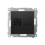 KONTAK-SIMON Simon 54 Premium Cat.6 UTP RJ45 Datendosenmodul, Schwarz Matt, mit Staubschutzklappe