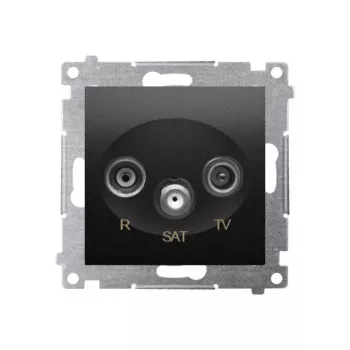 KONTAK-SIMON Simon 54 RTV-SAT End-of-Line-Steckdose 1dB, Matt Schwarz