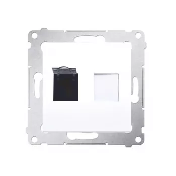 KONTAK-SIMON Simon 54 Weiß Cat.6 UTP RJ45 Netzwerkdosenmodul mit Staubschutz, flach