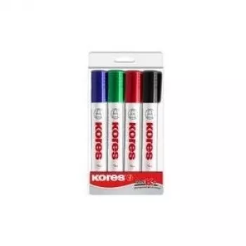 Kores K MARKER Whiteboard- & Flipchart-Marker-Set, Keilspitze 3-5 mm, verschiedene Farben, 4er-Pack M20845