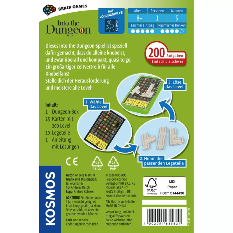 Kosmos Into the Dungeon Brain Games Logik-Puzzle-Spiel
