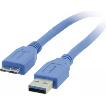 Kramer Electronics C-USB3/MICROB-3 USB 3.2 Gen 1 Kabel, USB-A Stecker auf Micro-USB B Stecker, 0,9 m, Blau 96-02356003