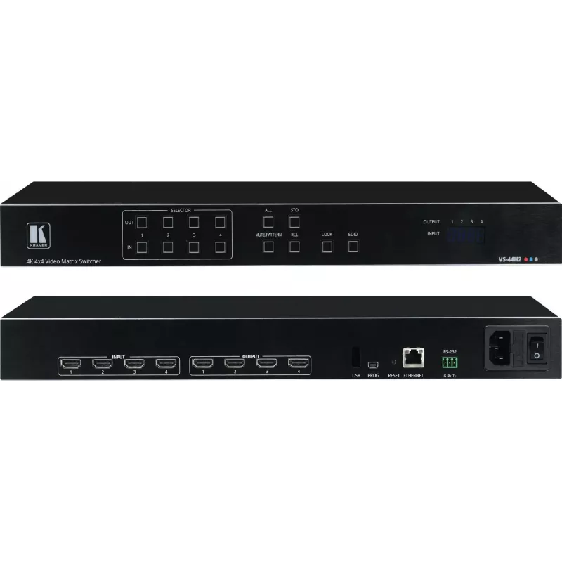 Kramer VS-44H2 4x4 4K HDR HDCP 2.2 HDMI Matrix Switcher