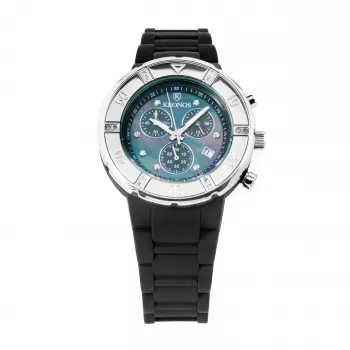 KRONOS K789.CN.5C Unisex Analog-Quarzuhr 40,5mm Edelstahlgehäuse Schwarzes Lederarmband