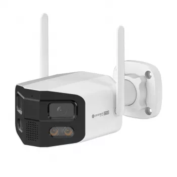 Kruger&Matz Connect C130 Outdoor-WLAN-Pan-Tilt-Kamera 4MP mit Tuya Smart Life, IP66, Nachtsicht, Zwei-Wege-Audio