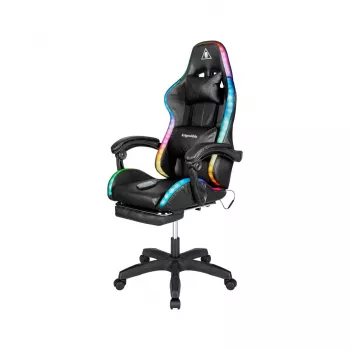 Kruger&Matz GX-150 Gaming-Stuhl Schwarz mit 7-Punkt-Massage und RGB-LED