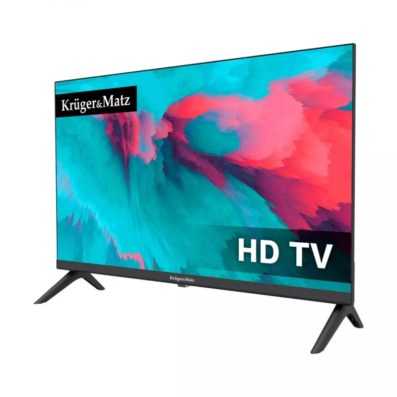 KRUGER & MATZ KM0224-T1 24 inch HD Ready LED TV mit DVB-T2 H.265/HEVC, 12V Auto-Adapter, 2x HDMI, USB PVR, Hotelmodus