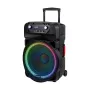 KRUGER & MATZ KM1718 60W tragbares aktives PA-Lautsprechersystem mit zwei UHF-Funkmikrofonen, Bluetooth, USB, SD, FM, LED-Effekten