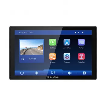 Kruger&Matz KM2022 9 inch Android Auto & Apple CarPlay Multimedia Station mit DVR und Rückfahrkamera