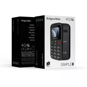Kruger&Matz Simple 923 4G GSM-Handy für Senioren - Schwarz