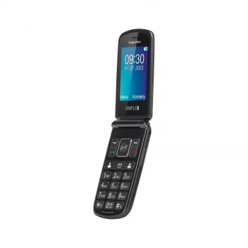 KRUGER & MATZ Simple 929 GSM Seniorenhandy mit großen Tasten, SOS-Taste, Ladestation, Dual-SIM, FM-Radio, Taschenlampe – Schwarz
