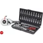 KS TOOLS 1/4 Zoll CHROMEplus 48-teiliger Steckschlüsselsatz, 6-Kant metrisch, 72-Zahn-Ratsche, im Koffer (918.0648)