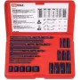 KS TOOLS 25-teiliges Schraubenausdreher-Set, Linksausdreher HSS, M3-M18, mit Spiralbohrern & Bohrführungen (150.1305)