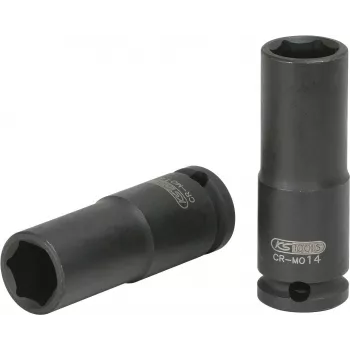 KS TOOLS 3/8 Zoll Sechskant-Schlagschrauber-Steckschlüssel, lang, 17mm (515.1617)