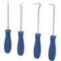 KS TOOLS 4-teiliges Pick- und Hakenset mit Chrom-Vanadium-Spitzen und ergonomischen 2-Komponenten-Griffen BT542020