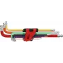 KS TOOLS 9-teiliger extra langer Kugelkopf-Innensechskantschlüssel-Satz mit doppeltem Kugelkopf, 1,5-10mm, Chrom-Vanadium, matt verchromt, DIN ISO 2936, ERGOTORQUEplus 151.3222