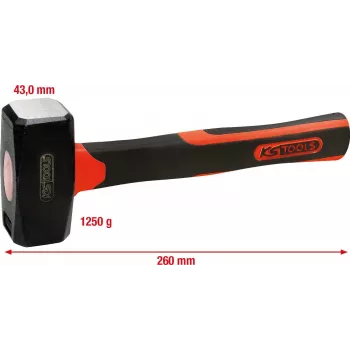 KS TOOLS Fäustel mit Fiberglasstiel, 1250 g (142.5126)