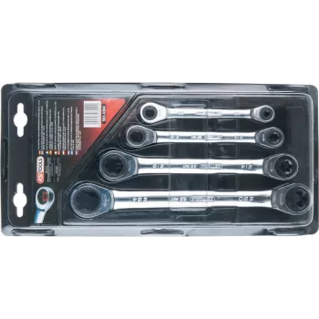 KS TOOLS GEARplus TX-E Doppel-Ringratschenschlüssel-Set, 4-teilig (503.4364)