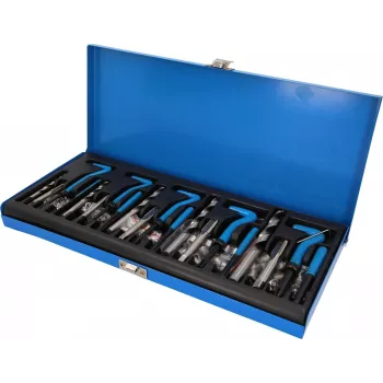 KS TOOLS Gewindereparatur-Set, 131-teilig, metrische Drahtgewindeeinsätze M5-M12, Edelstahl, im Koffer BT541150