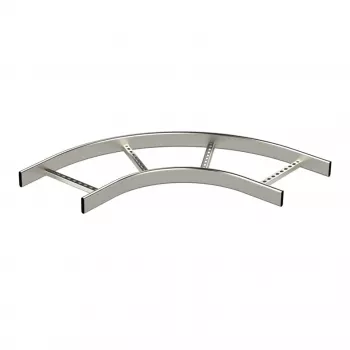 KS90-600 R=300 HDG Eckstück - Feuerverzinktes Stahl-Kabelrinne-Eckstück, 90° Bogen, 300 mm Radius, 600 mm Breite