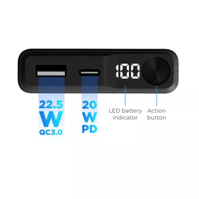 KSIX Magnetic Powerbank 10000 mAh 22.5W, Schwarz
