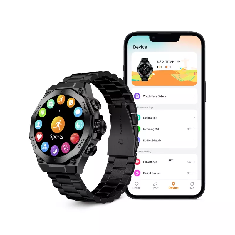 KSIX Smartwatch TITANIUM, Schwarz