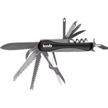 KWB 016120 Klappmesser mit Einhandöffnung und Liner Lock, Edelstahlklinge, Aluminiumgriff, 85 mm Klinge, Universell einsetzbar