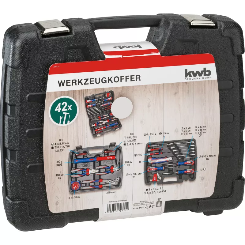 KWB 370733 42-teiliges DIY-Werkzeugset im Koffer (29x34x7 cm)