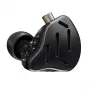 KZ ZAX NO MIC In-Ear Kopfhörer mit 1 Dynamic + 7 Balanced Armature Treibern, 10mm Dynamic Treiber, 24Ω Impedanz, 113dB Empfindlichkeit, abnehmbares 2-Pin Kabel, Schwarz